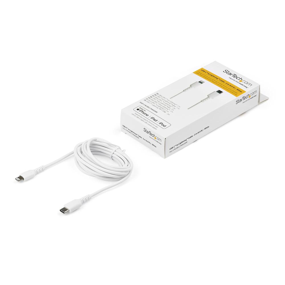 CABLE LIGHTNING A USB TIPO C STARTECH 2M/ MACHO-MACHO/ BLANCO