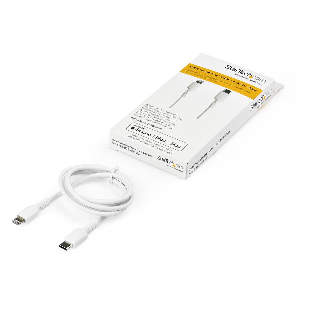 CABLE LIGHTNING A USB TIPO C STARTECH 1M/ MACHO-MACHO/ BLANCO