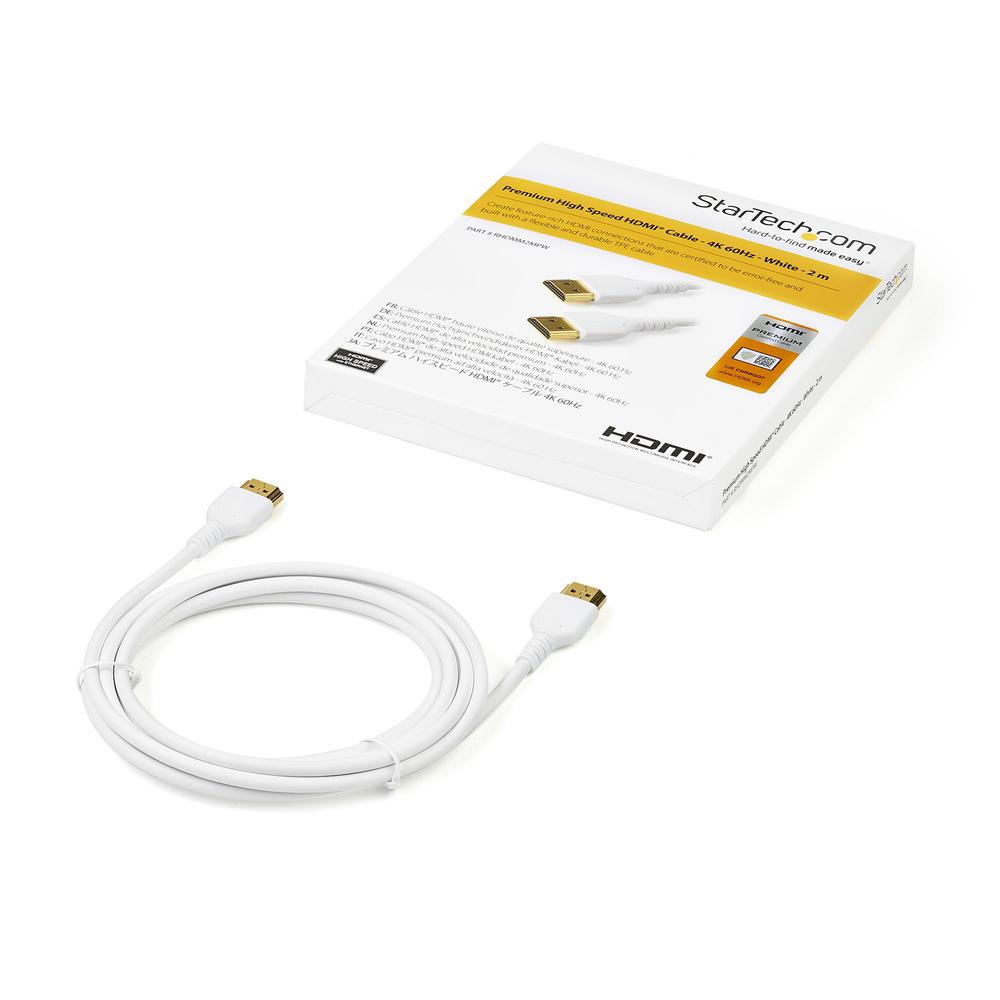 CABLE HDMI 4K STARTECH 2M/ MACHO-MACHO/ BLANCO