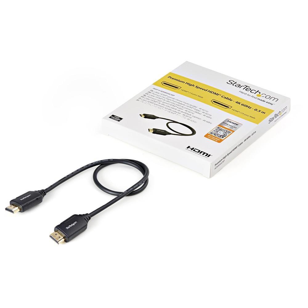CABLE HDMI 4K STARTECH 0.5M/ MACHO-MACHO/ NEGRO