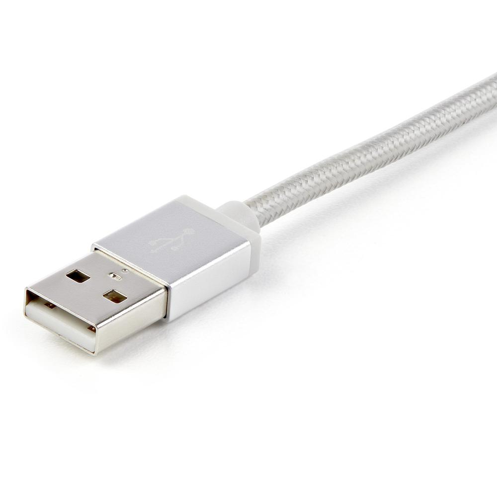 CABLE USB TIPO A A MICRO USB/ USB TIPO C/ LIGHTNING STARTECH 1M/ MACHO-MACHO/ PLATA TRENZADO