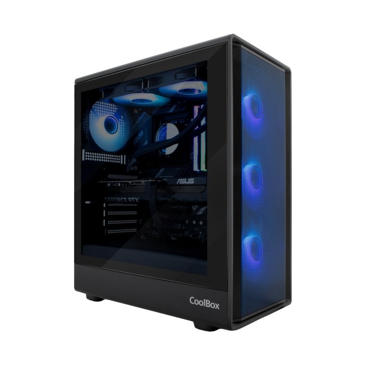 CAJA ORDENADOR GAMING COOLBOX GA700 DARKSIDE ATX CRISTAL TEMPLADO NEGRA