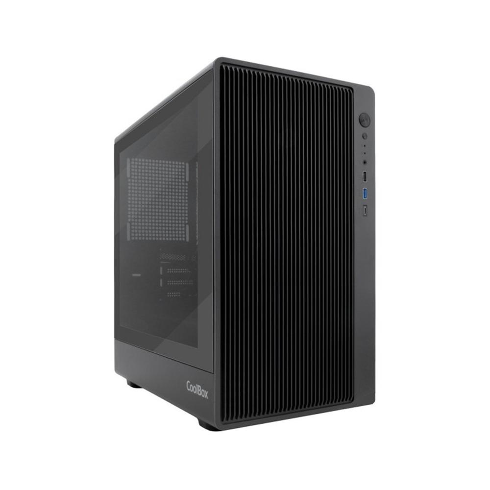 CAJA ORDENADOR GAMING COOLBOX GM350 DARKFACE MATX CRISTAL TEMPLADO NEGRA