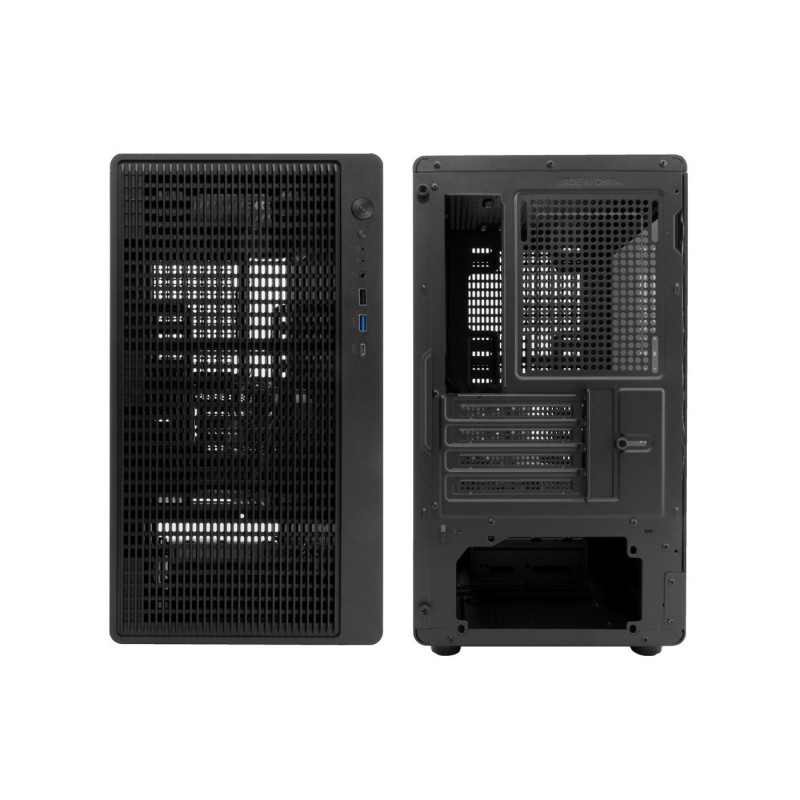 CAJA ORDENADOR GAMING COOLBOX GM350 DARKFACE MATX CRISTAL TEMPLADO NEGRA