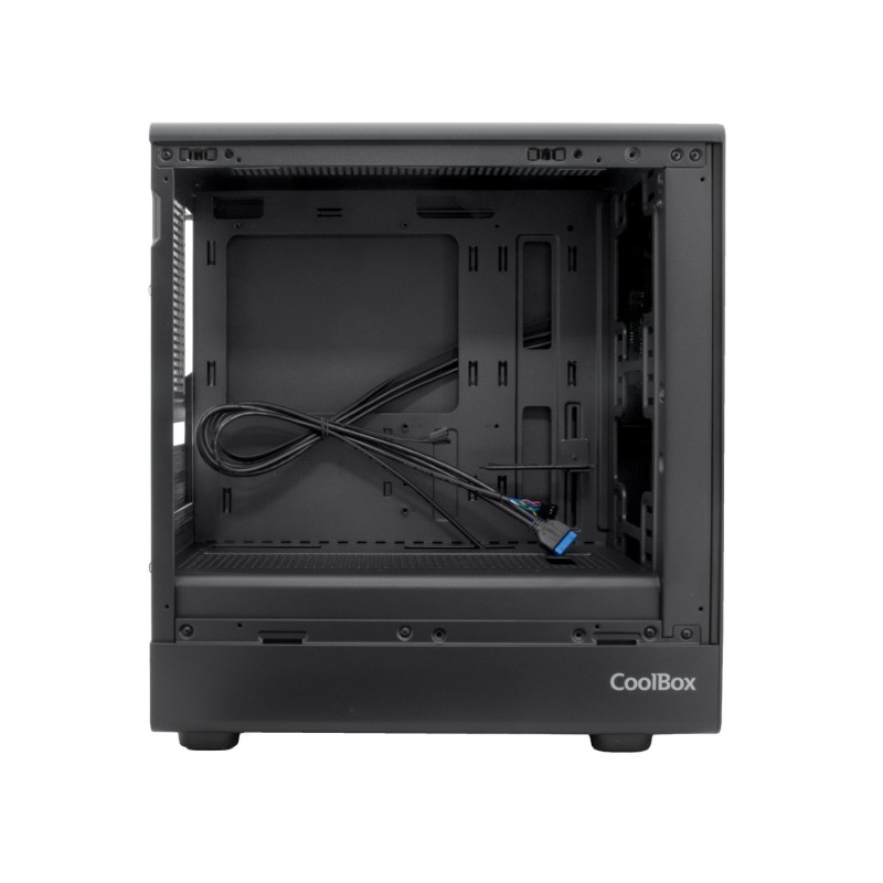 CAJA ORDENADOR GAMING COOLBOX GM350 DARKFACE MATX CRISTAL TEMPLADO NEGRA