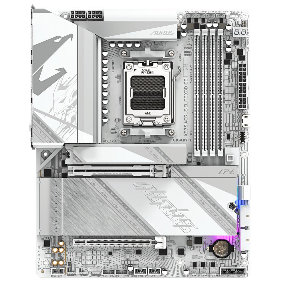 PLACA BASE GIGABYTE X870 AORUS ELITE X3D ICE ATX AM5/ 4X DDR5/ 2X SATA3