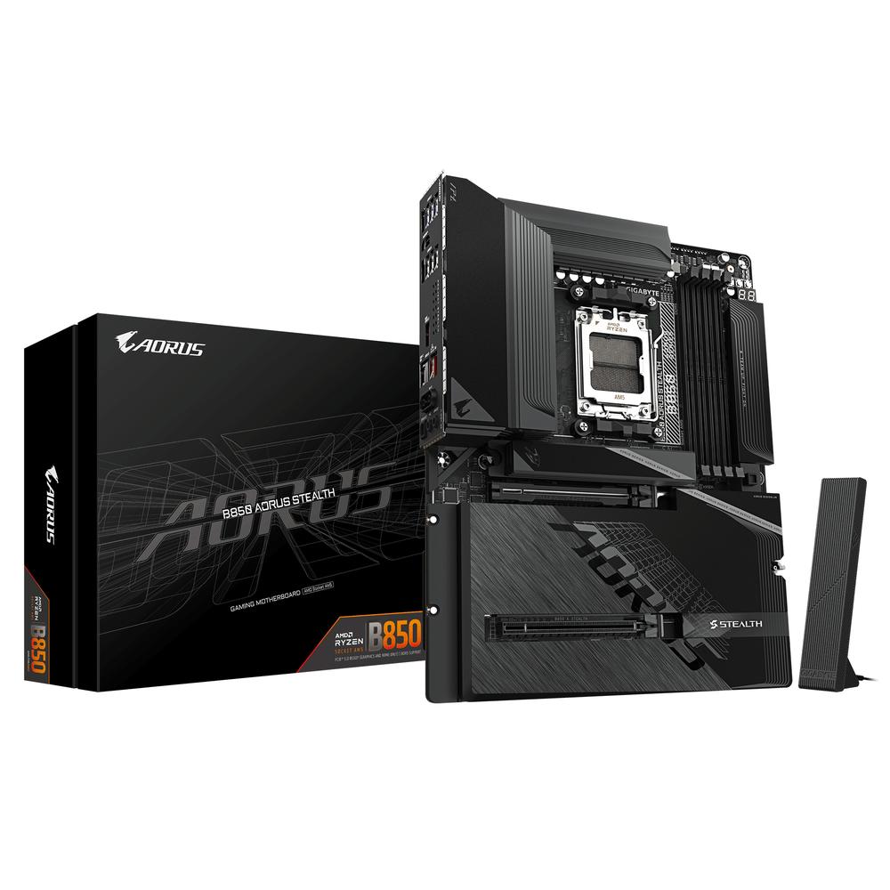 PLACA BASE GIGABYTE B850 AORUS STEALTH ATX AM5/ 4X DDR5/ 2X SATA3