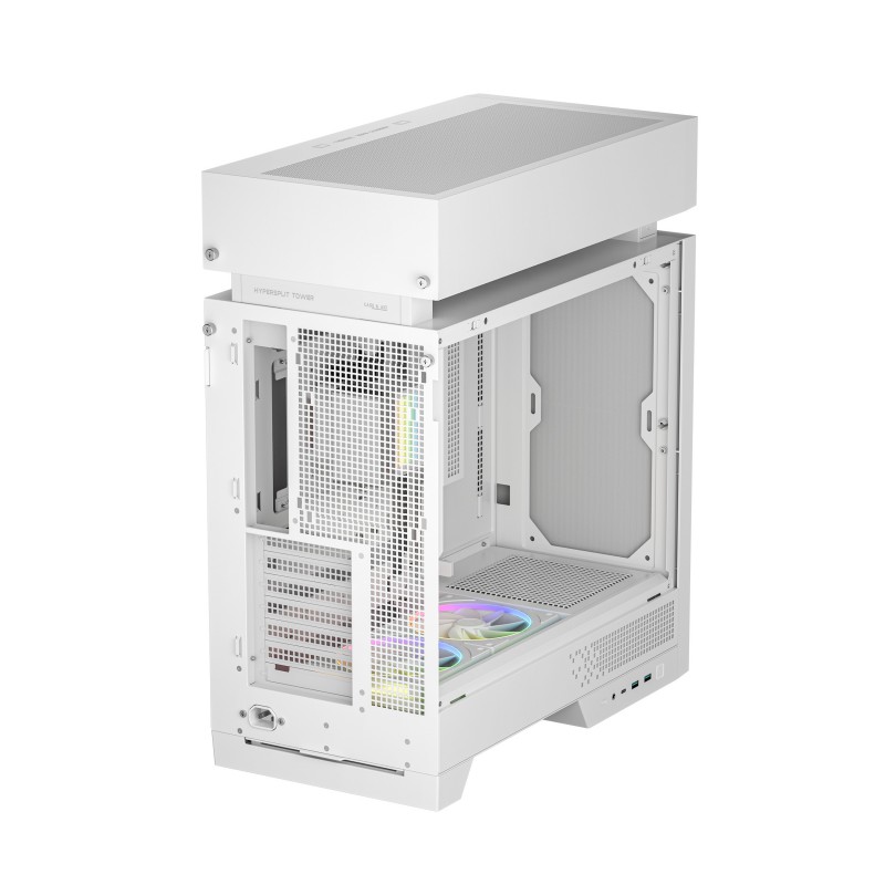 CAJA ORDENADOR GAMING DEEPCOOL CL6600 WH ATX RGB CRISTAL TEMPLADO BLANCA Y MADERA