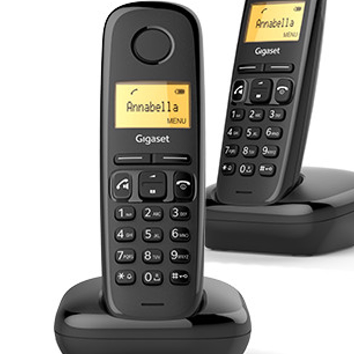TELEFONO FIJO INALAMBRICO GIGASET A270 DUO NEGRO 80 NUMEROS AGENDA/ 10 TONOS/ MANOS LIBRES