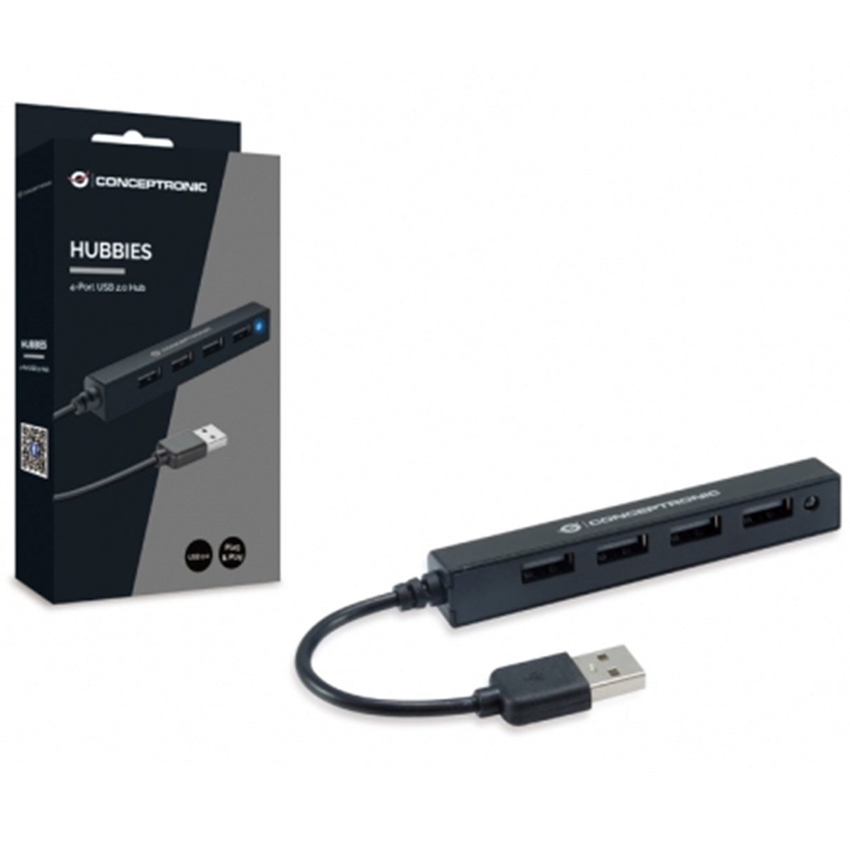 HUB USB 2.0 CONCEPTRONIC HUBBIES05B 4 PUERTOS