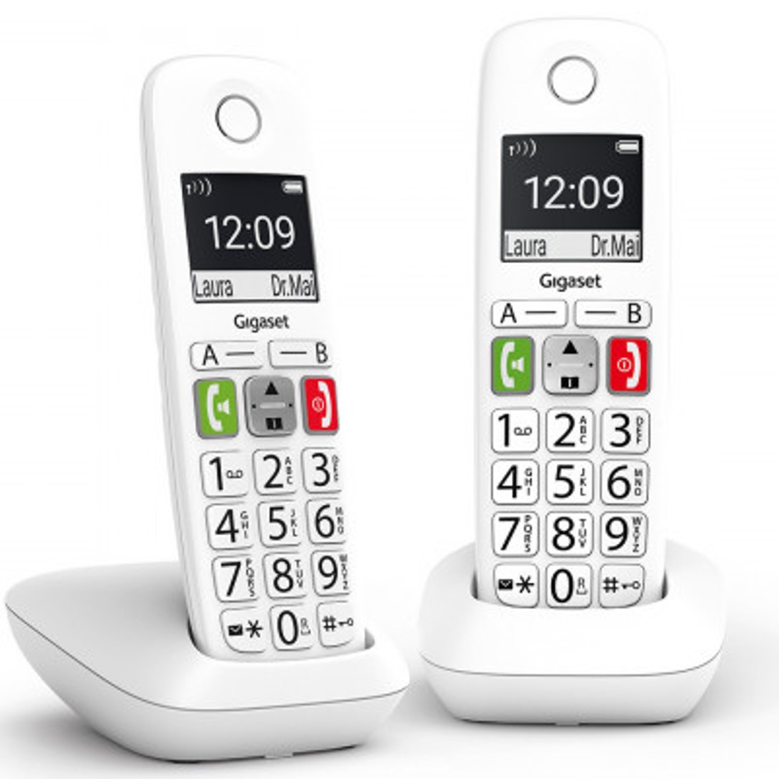 TELEFONO FIJO INALAMBRICO GIGASET E290 DUO BLANCO 300 NUMEROS/ 42 TONOS