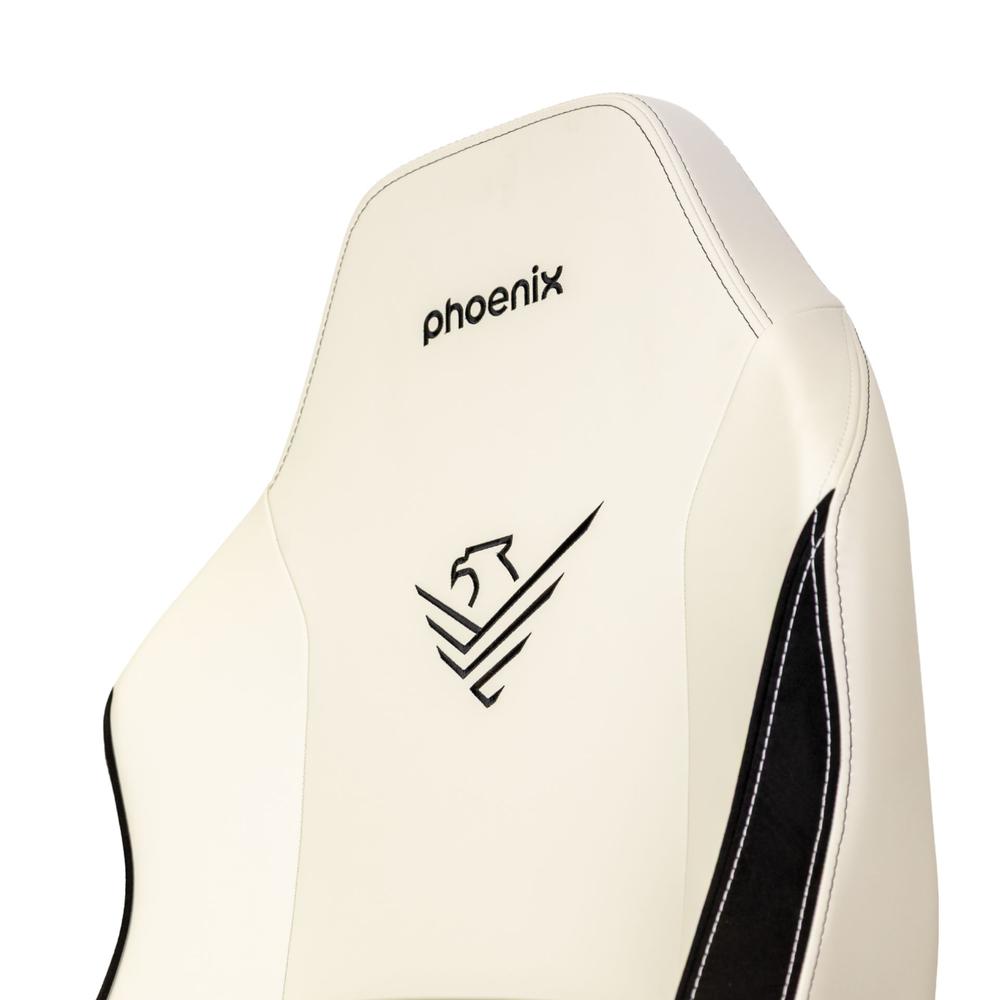 Silla Gaming Phoenix Monarch Remaster Cuero Napa Negra y Blanca Talla R