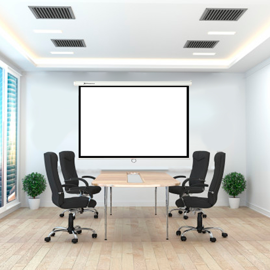 Phoenix - Pantalla de Proyeccion Manual Plegable 112 Pulgadas 2 x 2m Formatos 1:1 4:3 16:9 de Techo y Pared