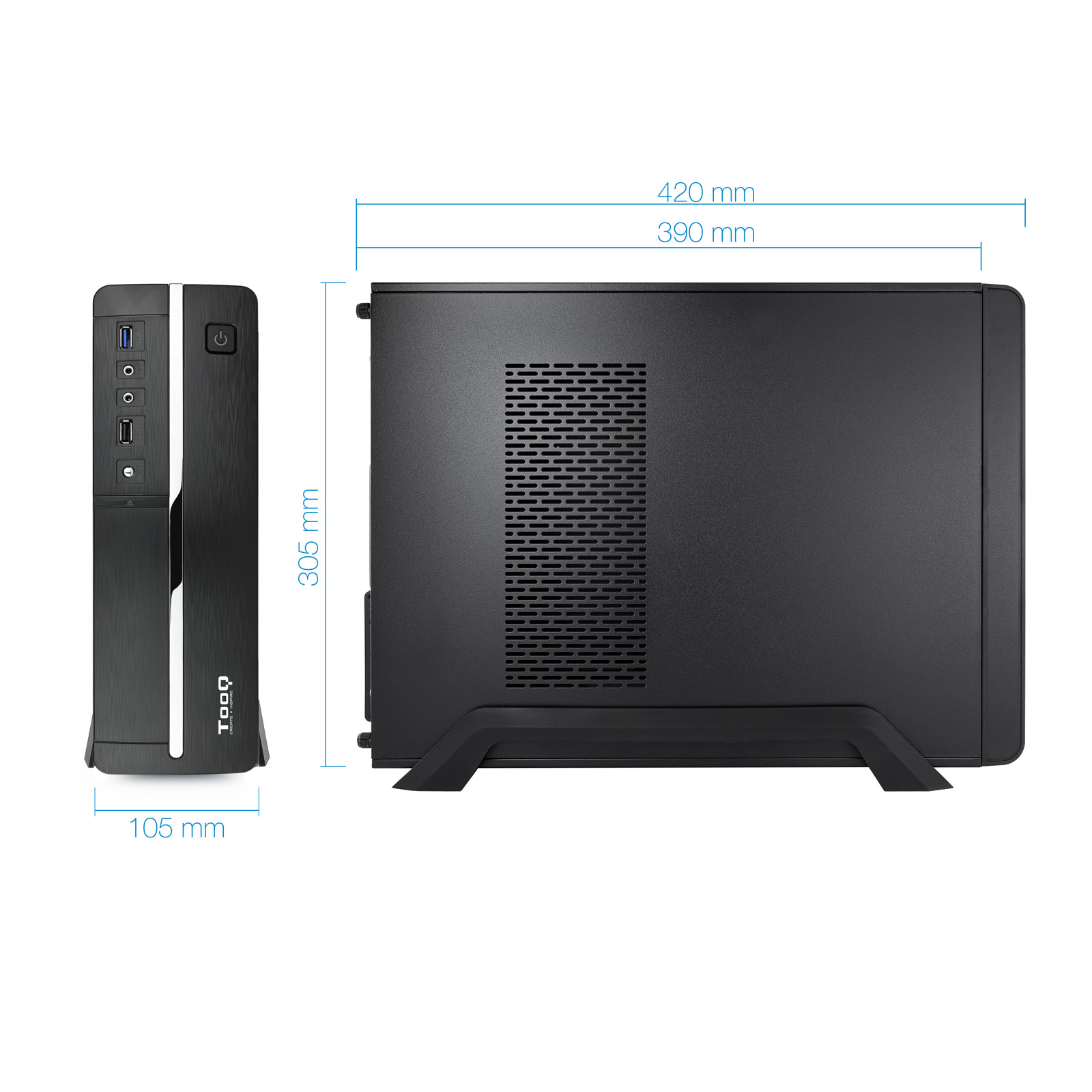 CAJA ORDENADOR SOBREMESA TOOQ MICROATX SLIM  FUENTE SFX INCLUIDA
