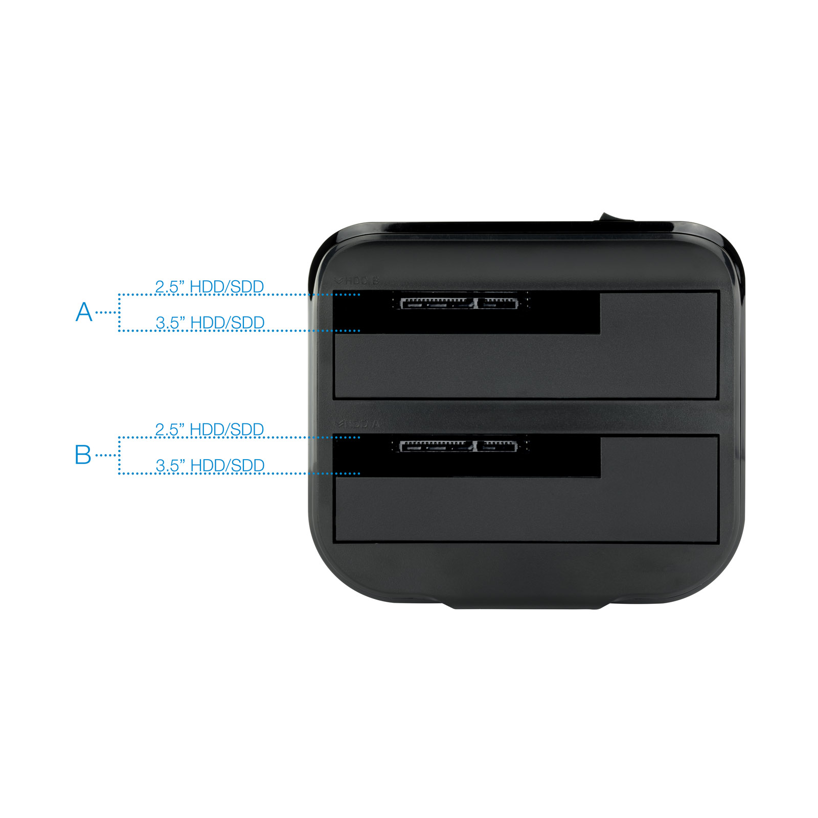 BASE DOCK DISCOS SATA TOOQ 2 BAHIAS 2.5" - 3.5" / USB 3.0 / FUNCION CLONACION
