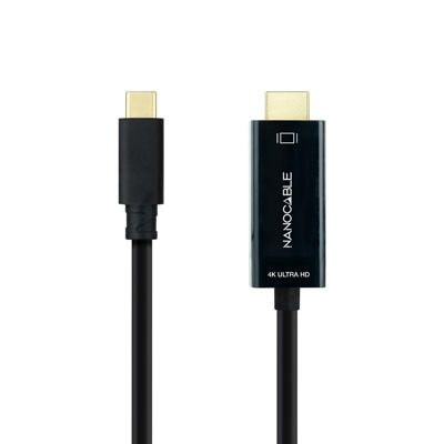 CABLE NANOCABLE CONVERSOR USB TIPO C A HDMI USB TIPO C/MHDMI/M NEGRO 1.8 M