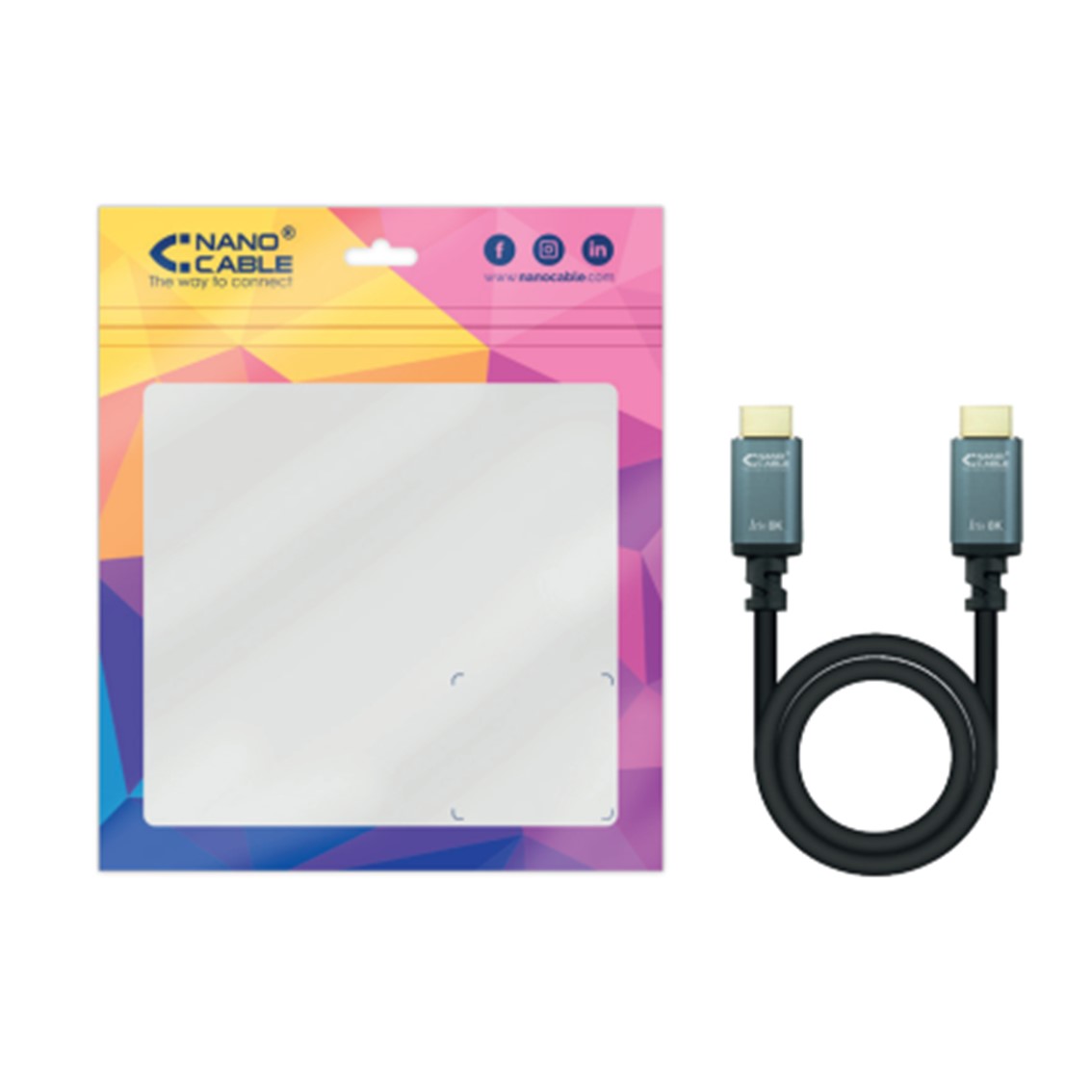 CABLE NANOCABLE HDMI 2.1 IRIS 8K MACHO-MACHO 2M NEGRO