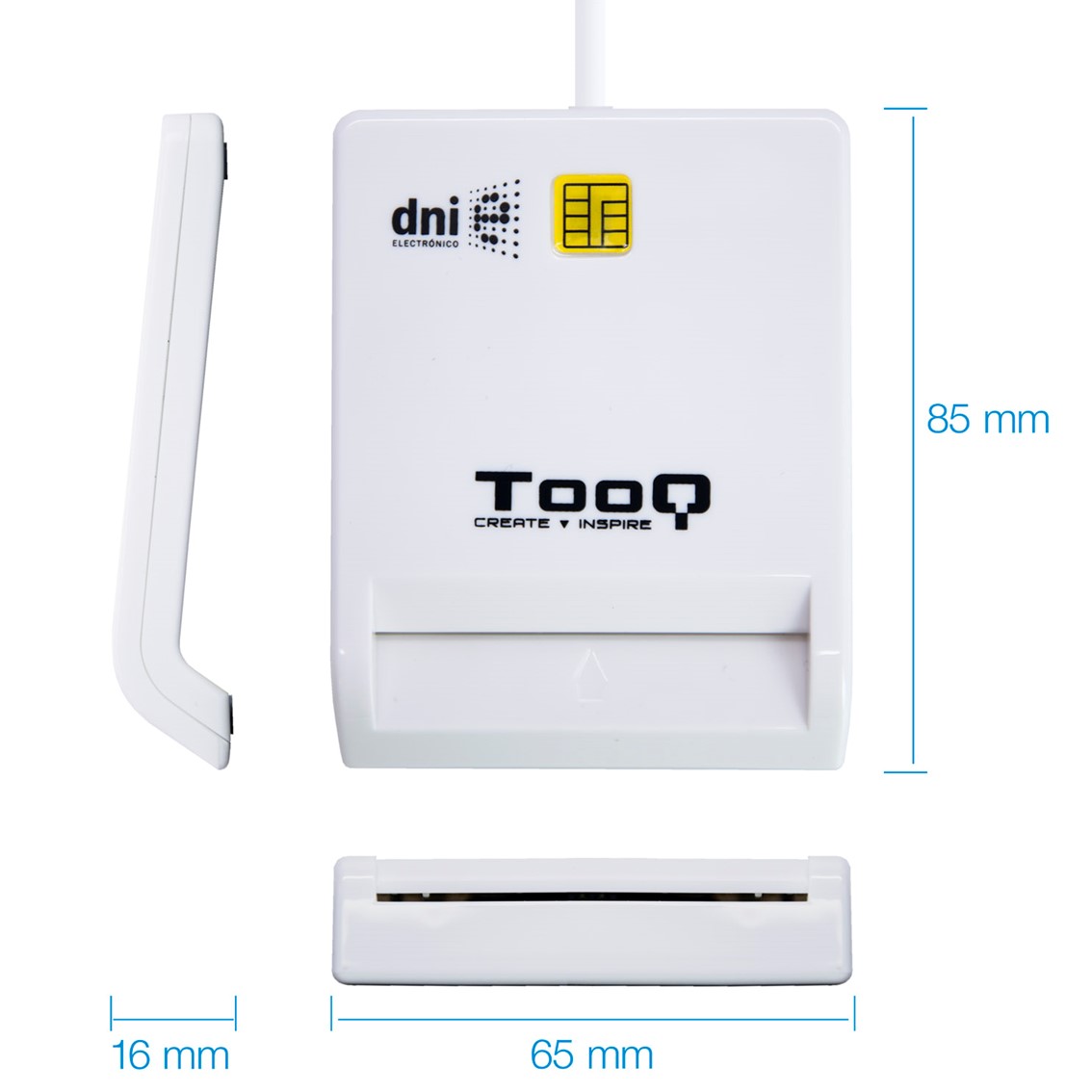LECTOR DE TARJETAS DNI TOOQ TQR-210W USB 2.0 BLANCO