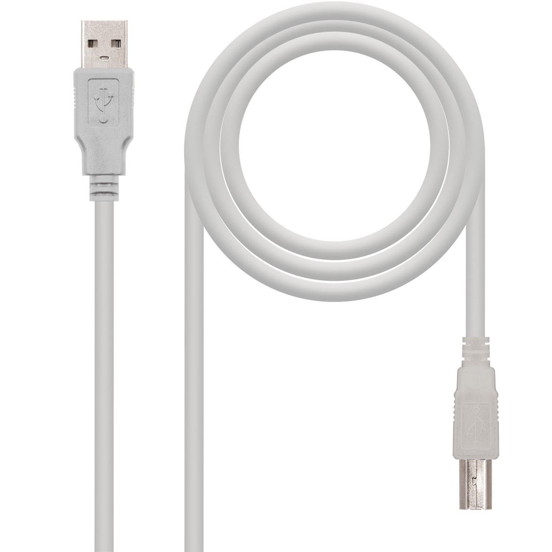 CABLE IMPRESORA NANOCABLE CONVERSOR USB-A A USB-B MACHO-MACHO BEIGE 1.8M