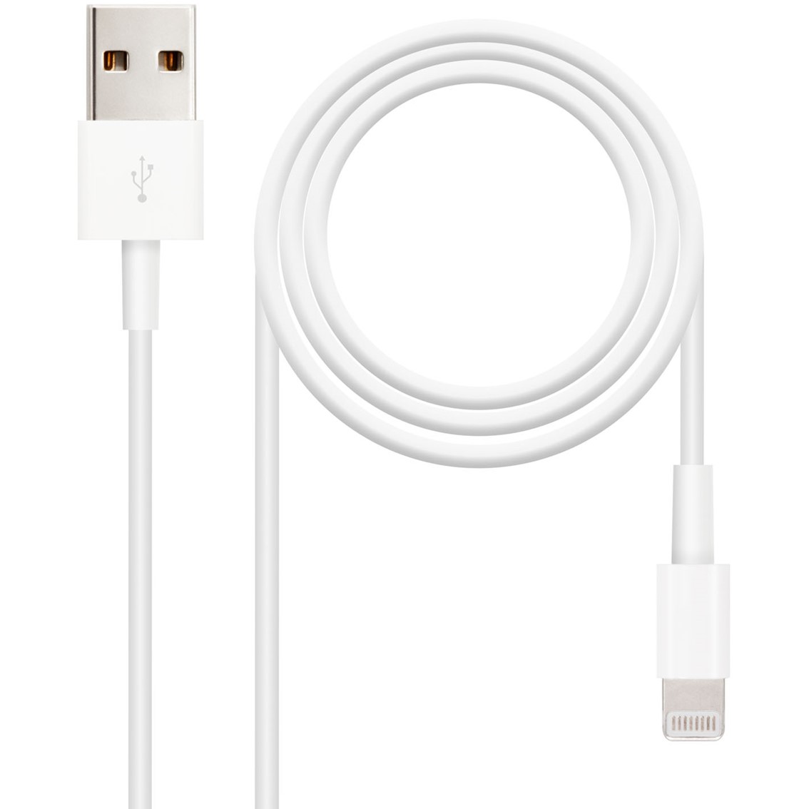 CABLE NANOCABLE USB 2.0 A IPHONE LIGHTNING-USB MACHO MACHO BLANCO 1M