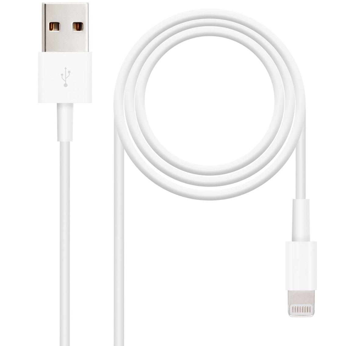CABLE NANOCABLE USB 2.0 A IPHONE LIGHTNING-USB MACHO MACHO BLANCO 2M