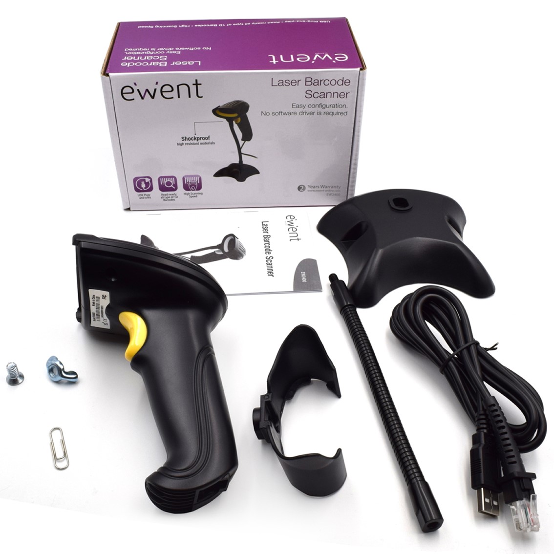 LECTOR CODIGO DE BARRAS EWENT EW3400 1D LASER USB