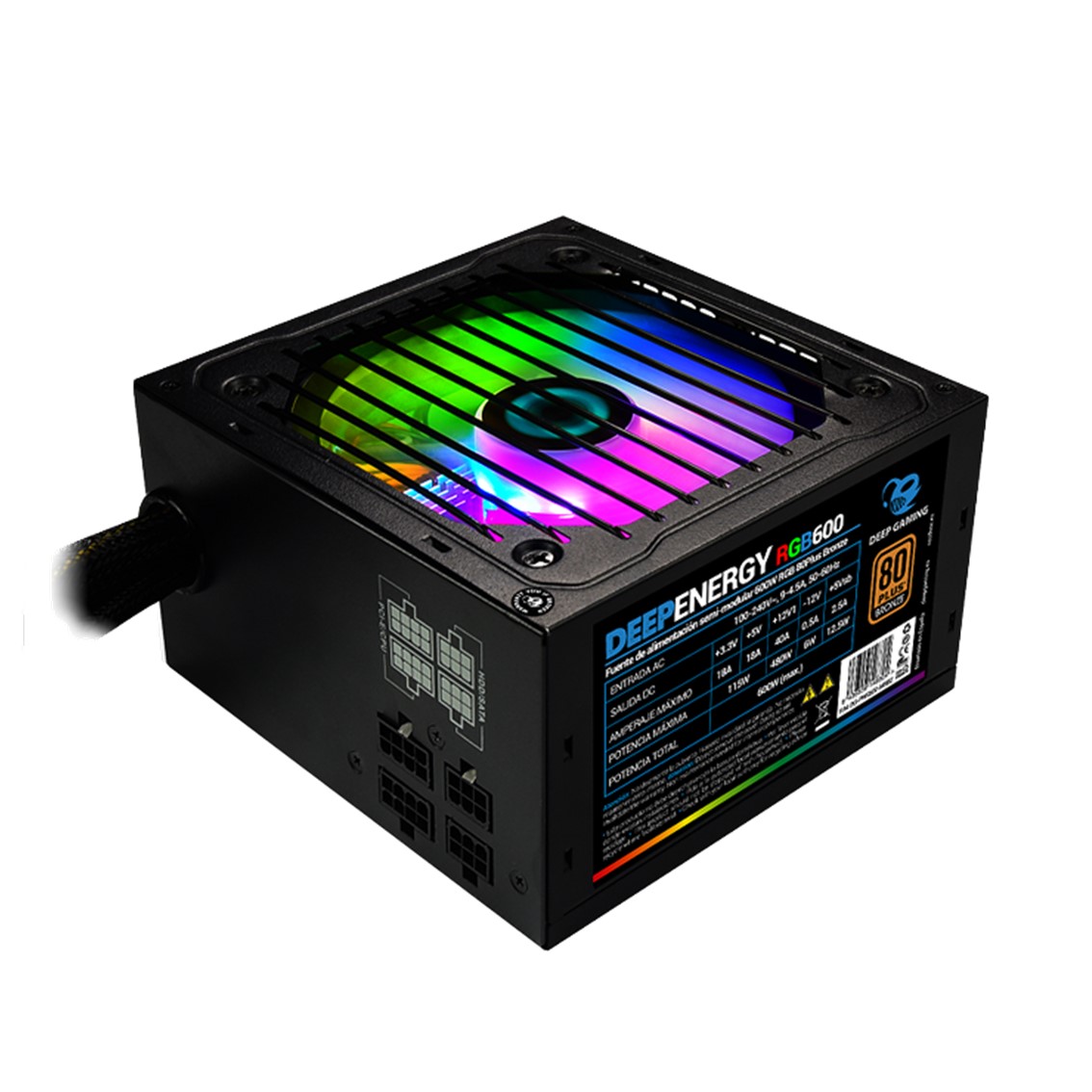 FUENTE DE ALIMENTACION COOLBOX ENERGY-G 850W 80+ GOLD GAMING RGB MODULAR