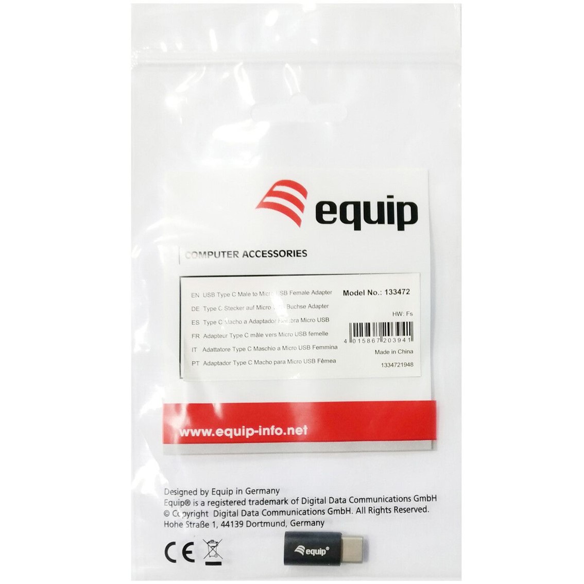 ADAPTADOR EQUIP USB TIPO C A MICRO USB