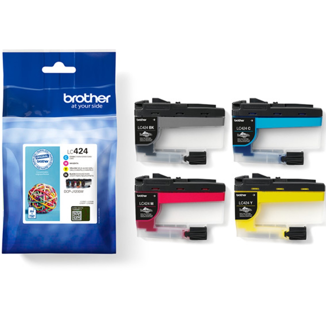 PACK CARTUCHOS TINTA BROTHER LC424VAL NEGRO CIAN MAGENTA AMARILLO