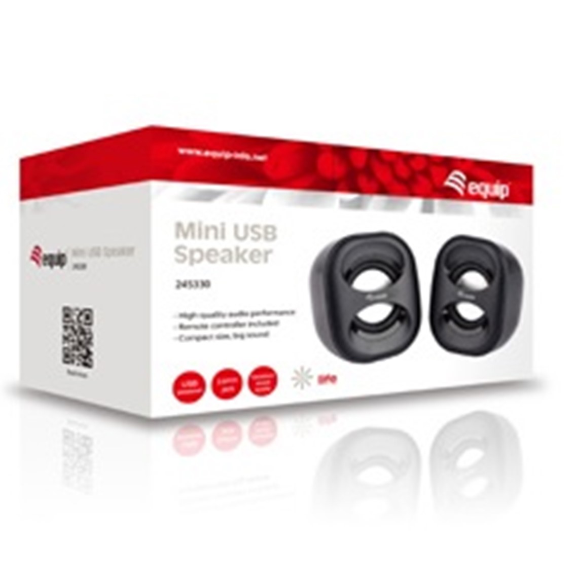 ALTAVOCES 2.0 EQUIP LIFE MINI 6W RMS COLOR NEGRO JACK 3.5" ALIMETANCION USB