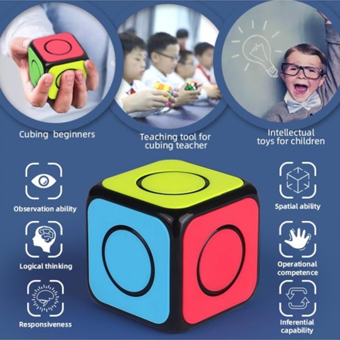 CUBO DE RUBIK QIYI 02 SPINNER CUBE NEGRO