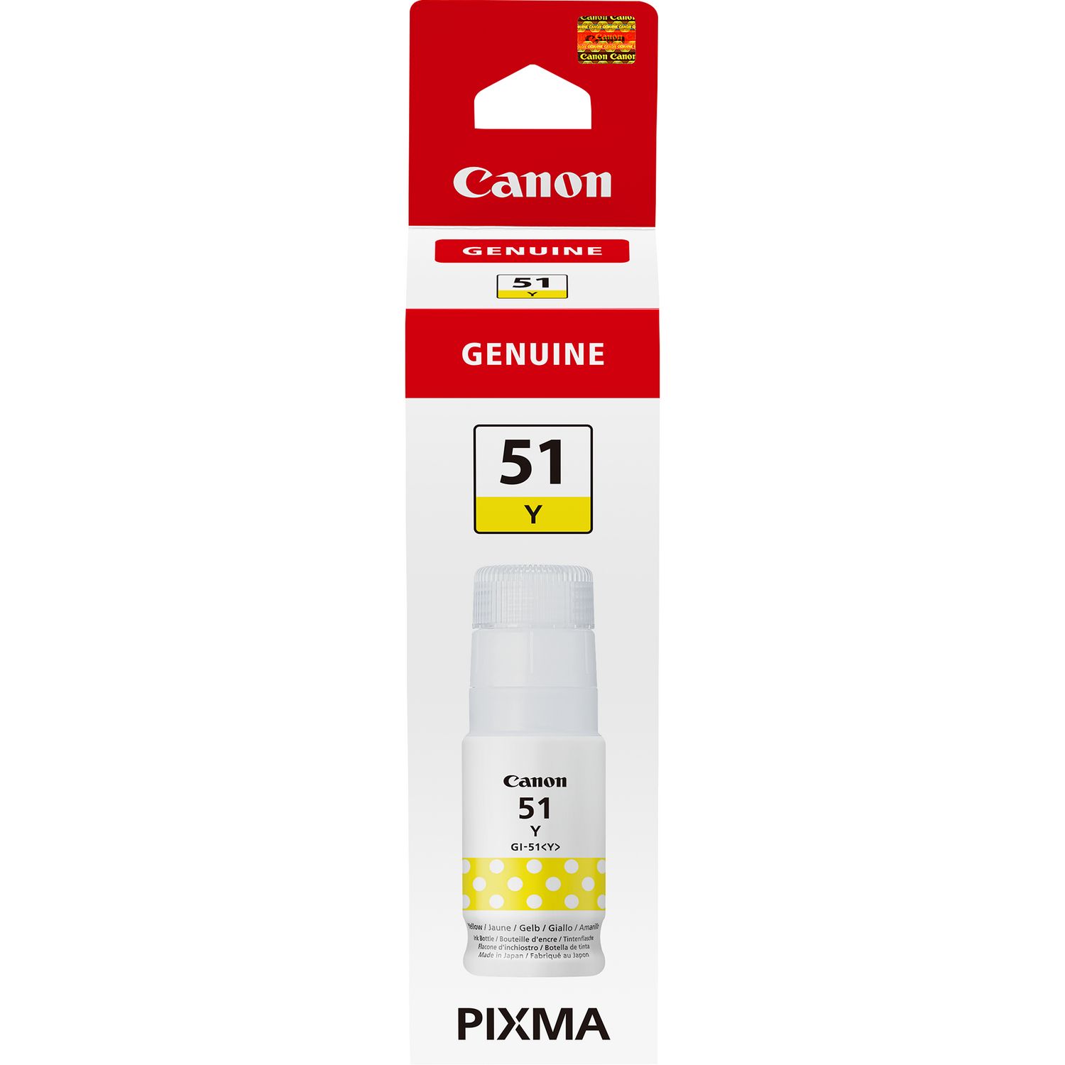 CARTUCHO TINTA CANON AMARILLO GI-51Y 70ML 7700 PAGINAS