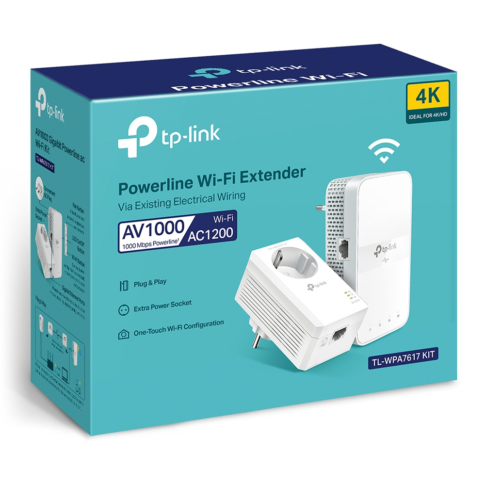KIT DE ADAPTADORES POWERLINE AC TP-LINK TL-WPA7617 KIT DUAL BAND