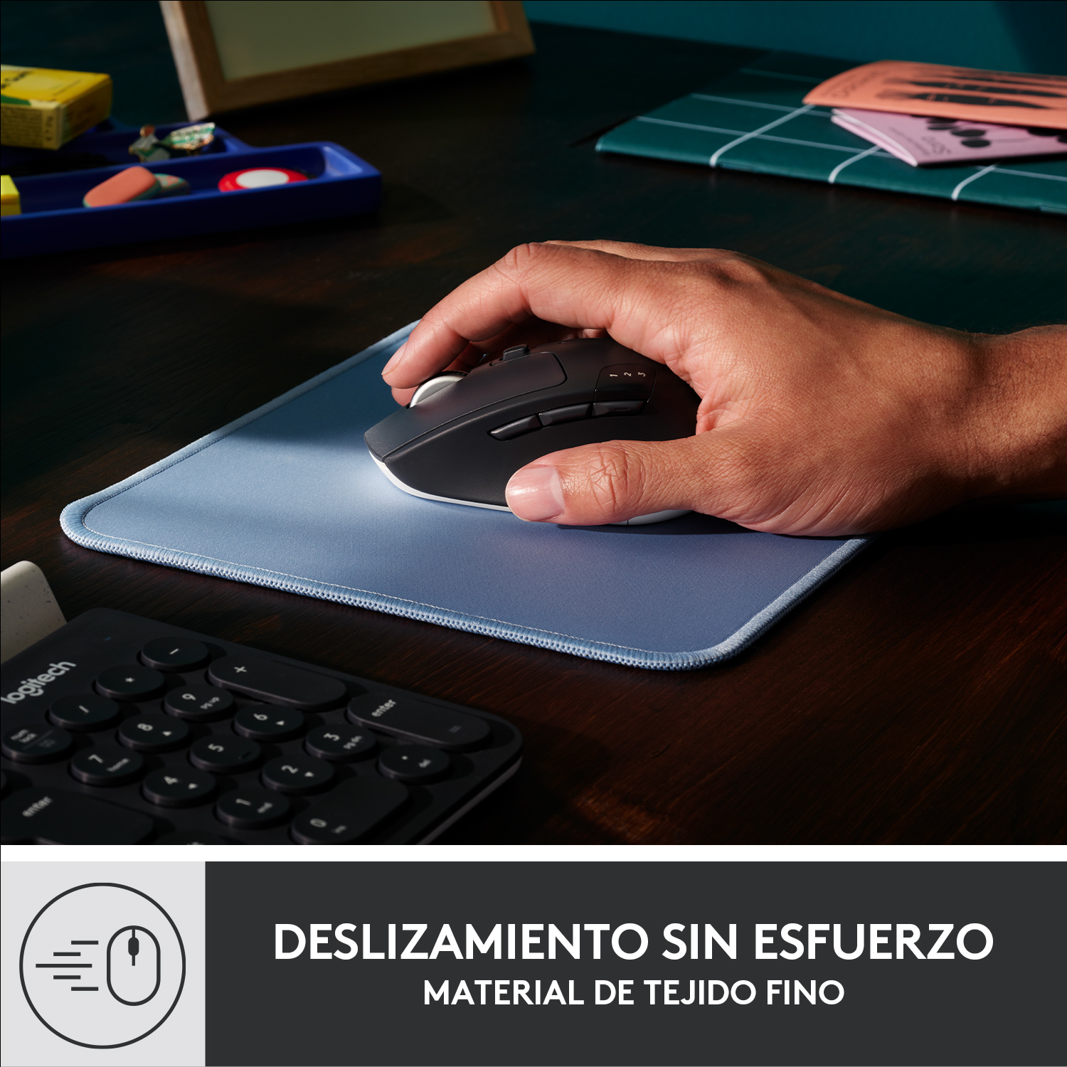 ALFOMBRILLA LOGITECH DESK MAT - STUDIO SERIES GRIS AZULADO
