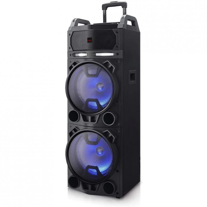 ALTAVOZ TROLLEY AIWA KBTUS-900 100W RMS CON KARAOKE 2 MICROS INALAMBRICOS