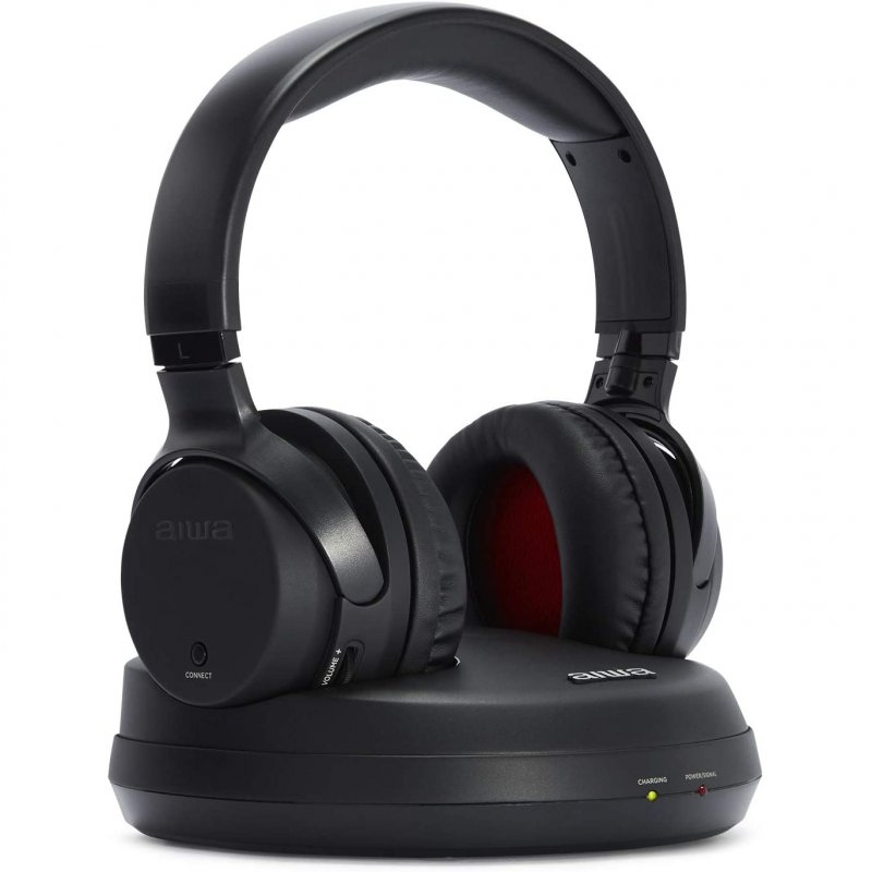 AURICULARES INALAMBRICOS AIWA WHF-880 NEGRO + BASE DE CARGA