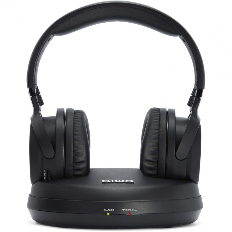 AURICULARES INALAMBRICOS AIWA WHF-880 NEGRO + BASE DE CARGA