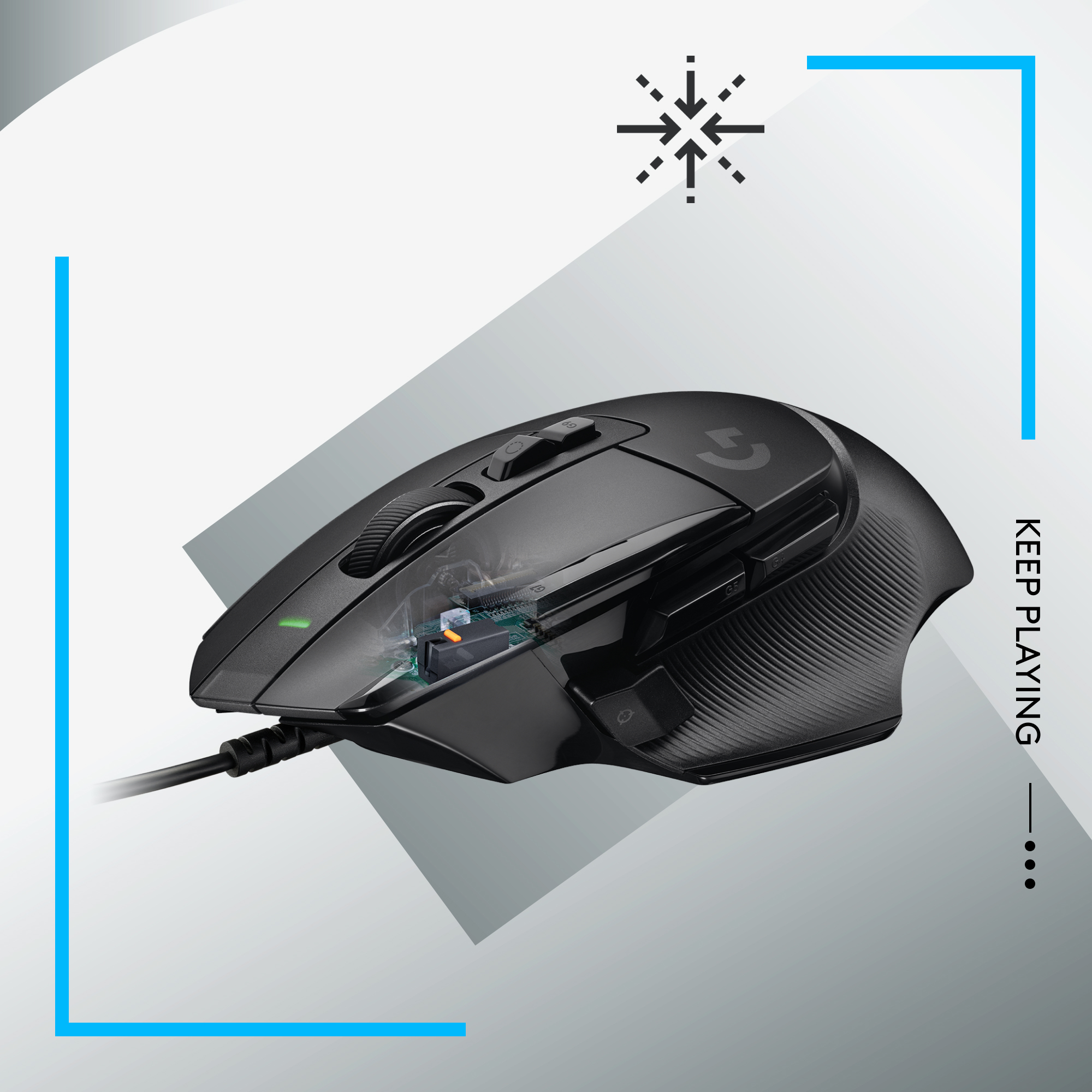 MOUSE RATON LOGITECH G G502 X GAMING OPTICO USB 25600PPP NEGRO