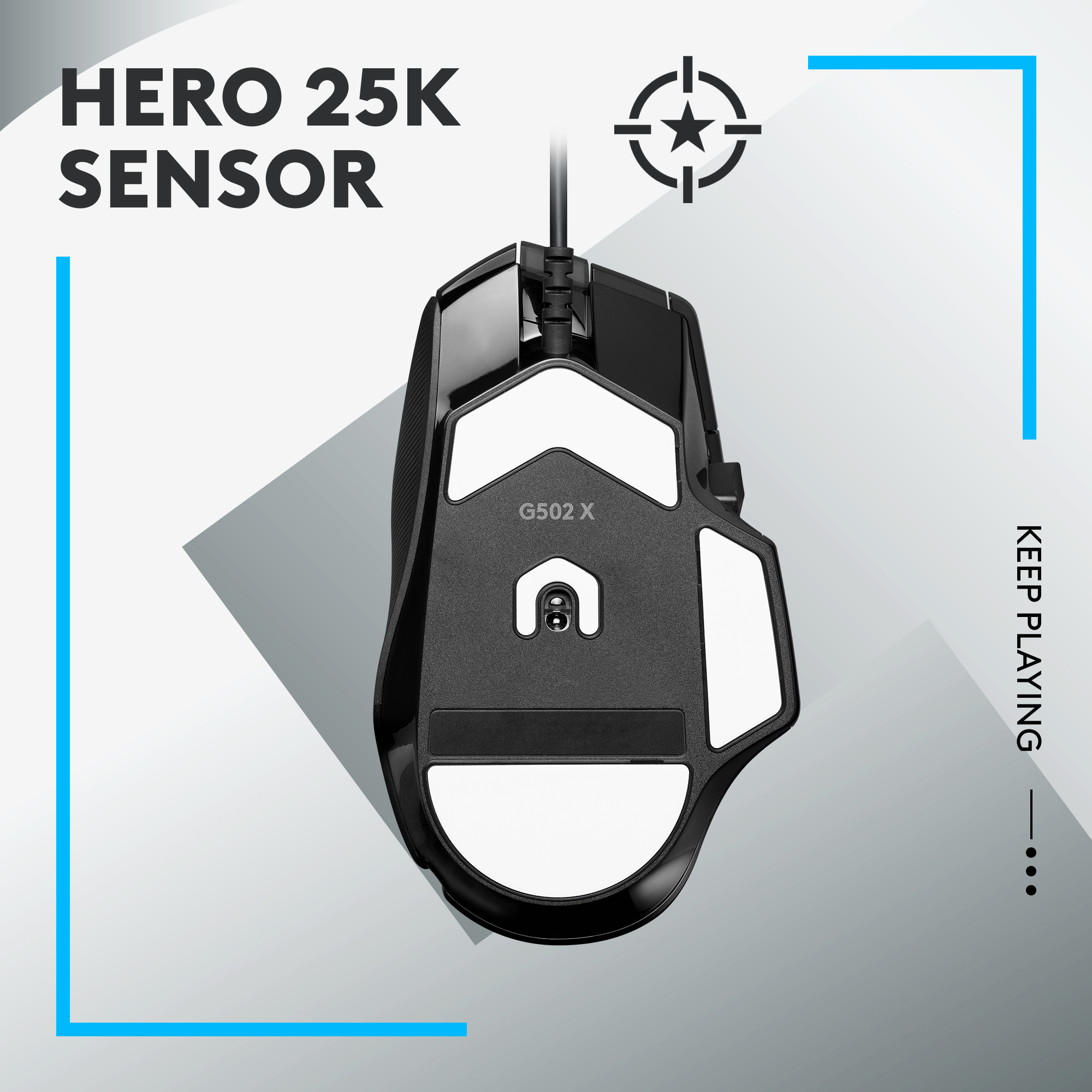 MOUSE RATON LOGITECH G G502 X GAMING OPTICO USB 25600PPP NEGRO