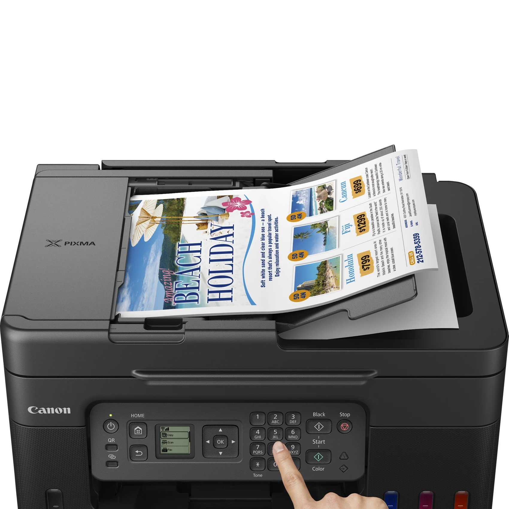 MULTIFUNCION CANON PIXMA G4570 MEGATANK INYECCION COLOR FAX/ A4/ 11iPM/ 4800PPP/ USB/ WIFI/ ADF