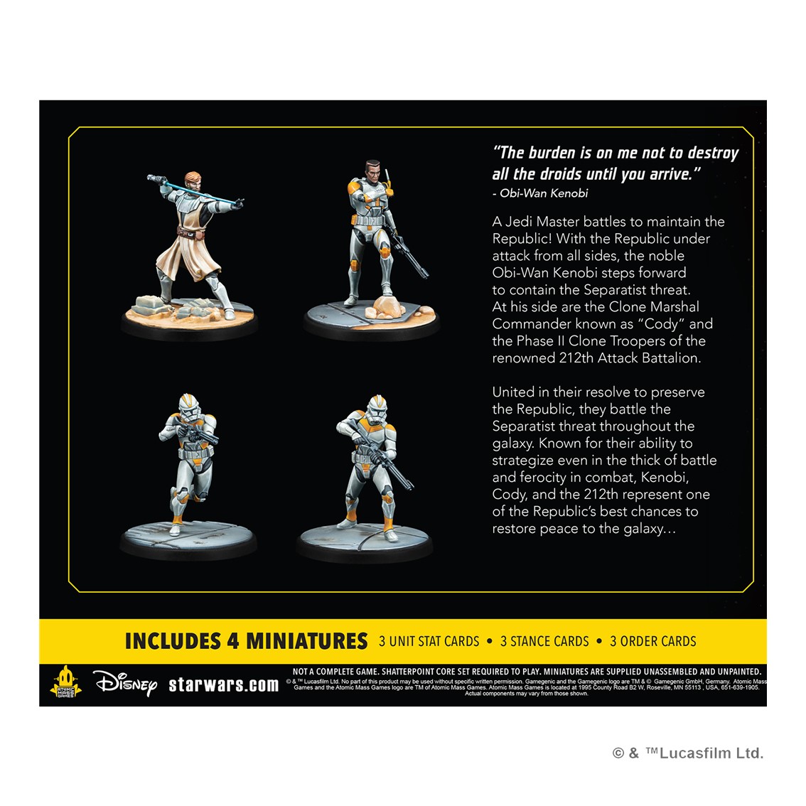 JUEGO DE MESA STAR WARS SHATTERPOINT HELLO THERE GENERAL OBI-WAN KENOBI SQUAD PACK