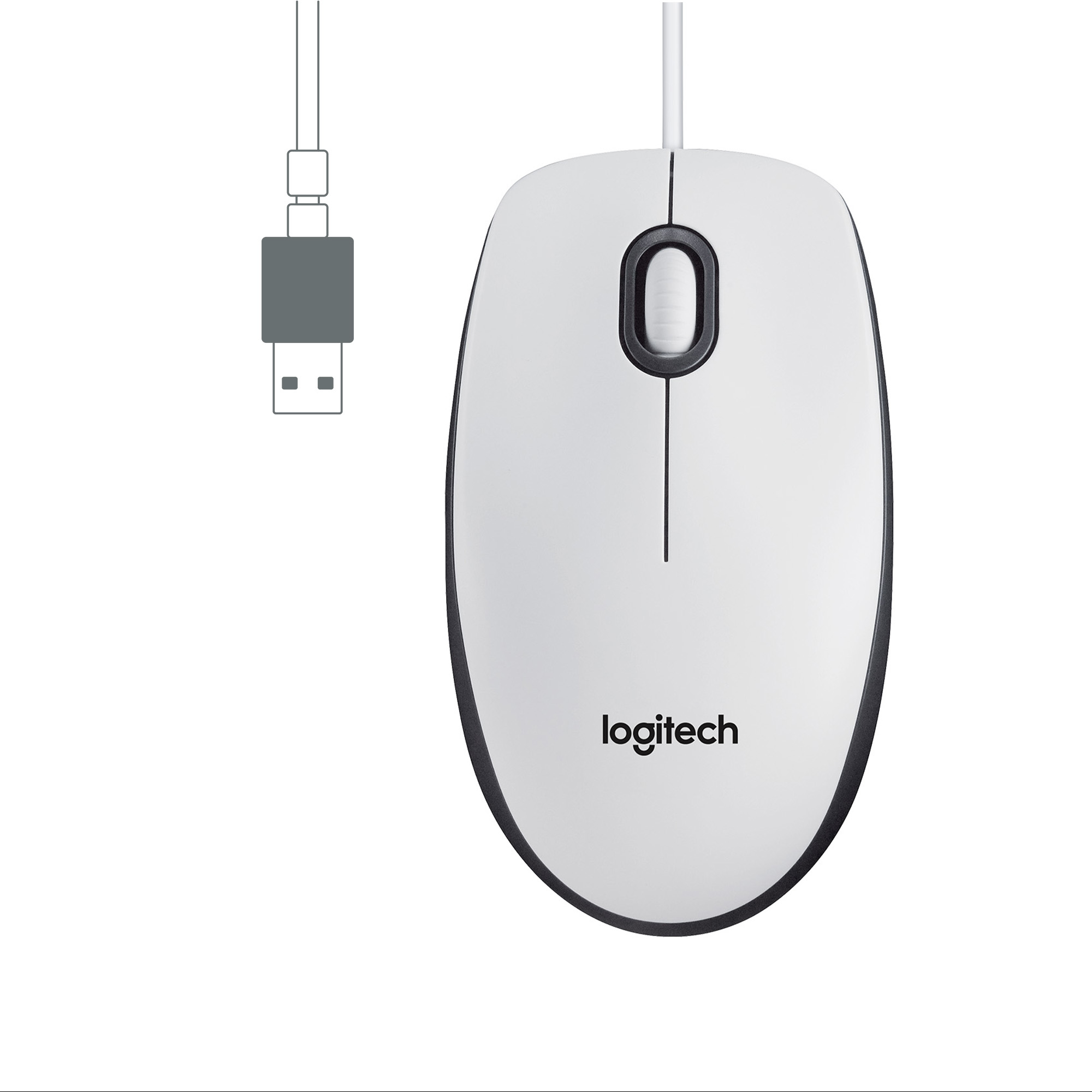 MOUSE RATON LOGITECH M100 BLANCO USB