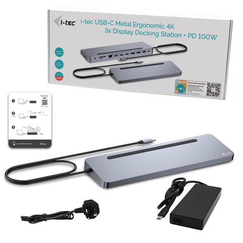 DOCK I-TEC USB-C ERGO 3X LCD METAL ERGONOMICO 4K DOCK PD 100 W
