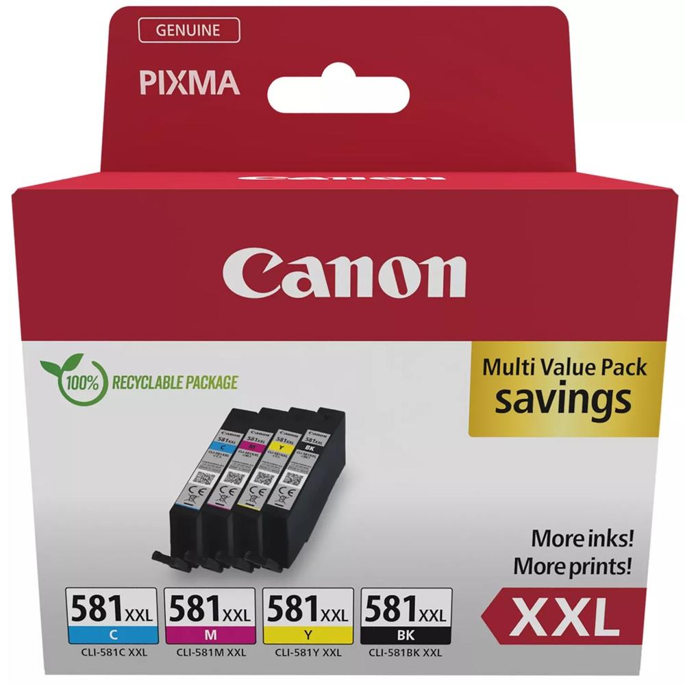 CARTUCHO TINTA CANON CLI-581XXL NEGRO/CIAN/MAGENTA/AMARILLO