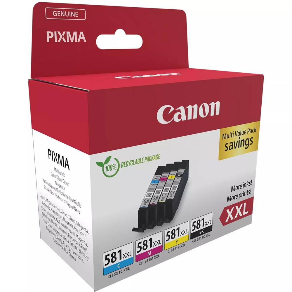 CARTUCHO TINTA CANON CLI-581XXL NEGRO/CIAN/MAGENTA/AMARILLO