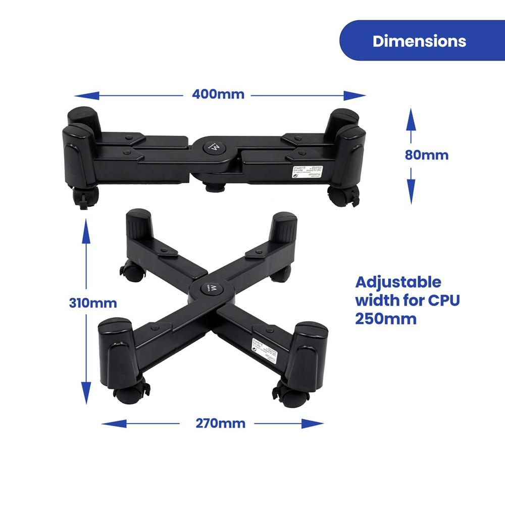 SOPORTE CPU / ORDENADOR EW1292 MOVIL PLEGABLE CON RUEDAS