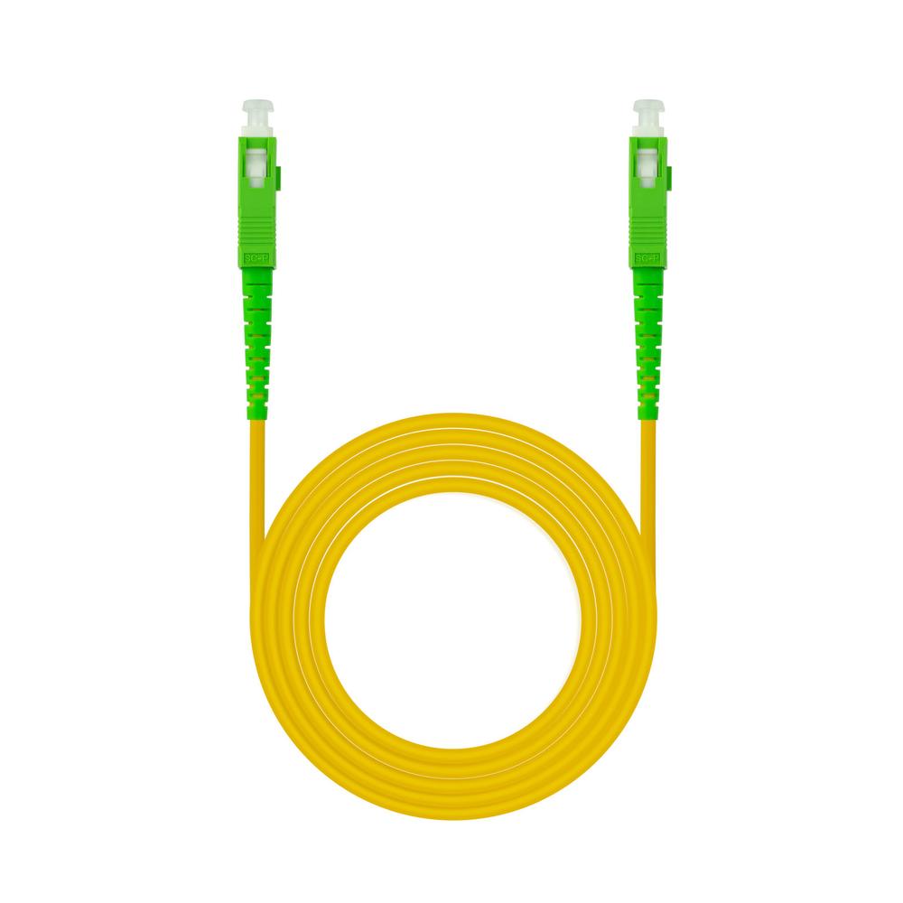 CABLE DE FIBRA OPTICA NANOCABLE SC/APC A SC/APC MONOMODO SIMPLEX LSZH, AMARILLO, 3 M