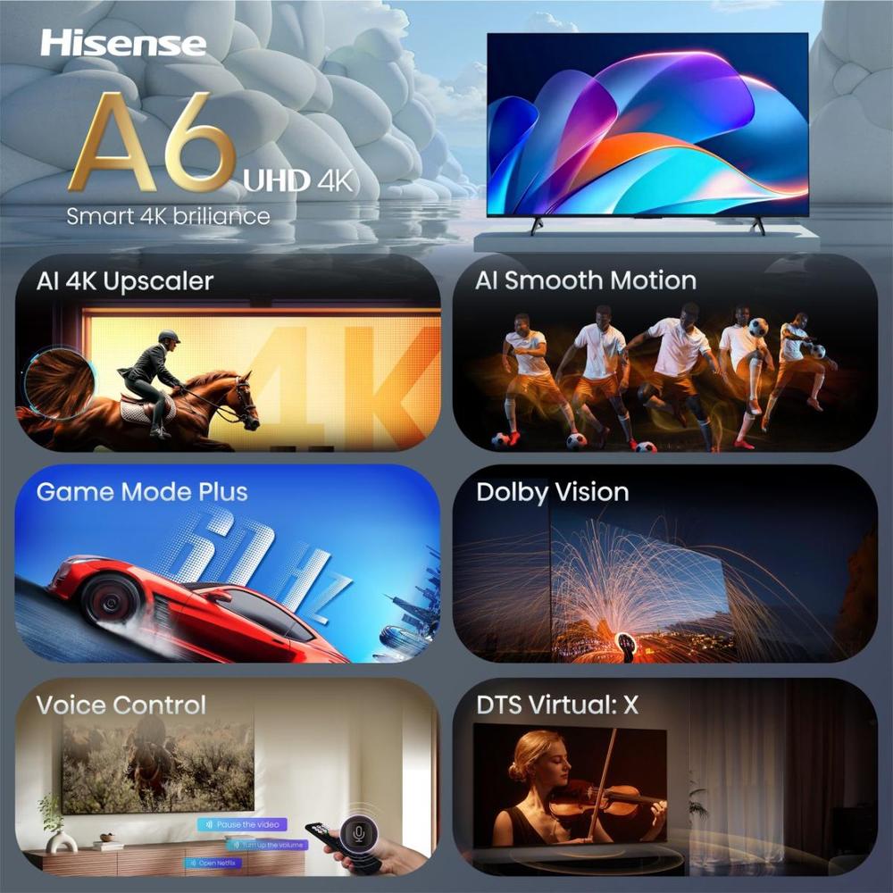 TV HISENSE 50" LED 4K UHD/ 50A6S/ SMART TV