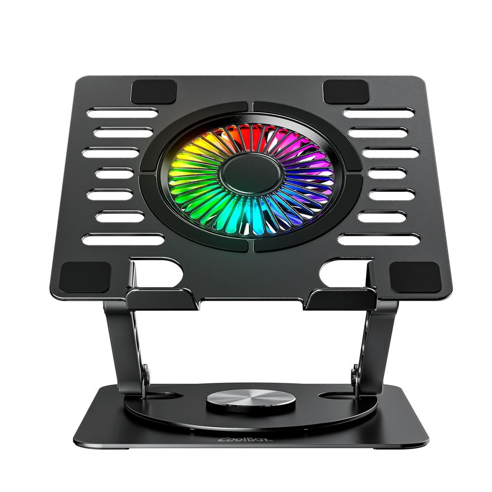 SOPORTE / BASE REFRIGERACION PARA PORTATIL COOLBOX COOLAIR 1VRGB AJUSTABLE HASTE 17" NEGRO