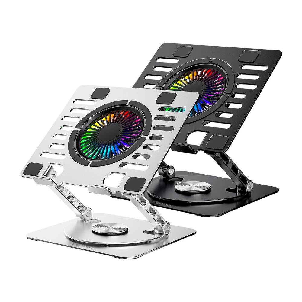SOPORTE / BASE REFRIGERACION PARA PORTATIL COOLBOX COOLAIR 1VRGB AJUSTABLE HASTE 17" NEGRO